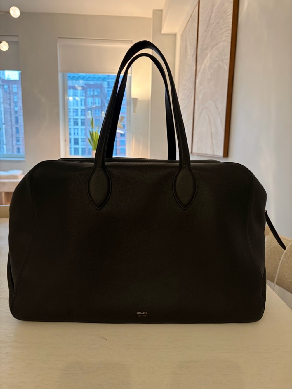 Khaite Maeve Weekender Bag - Black leather